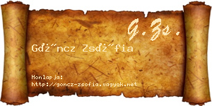 Göncz Zsófia névjegykártya