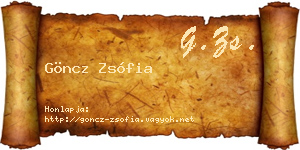 Göncz Zsófia névjegykártya